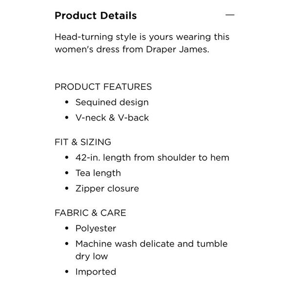 Draper James Black Sequin V Neck Dress Sz 8 Holiday Party Event New Years A Line - Picture 7 of 11